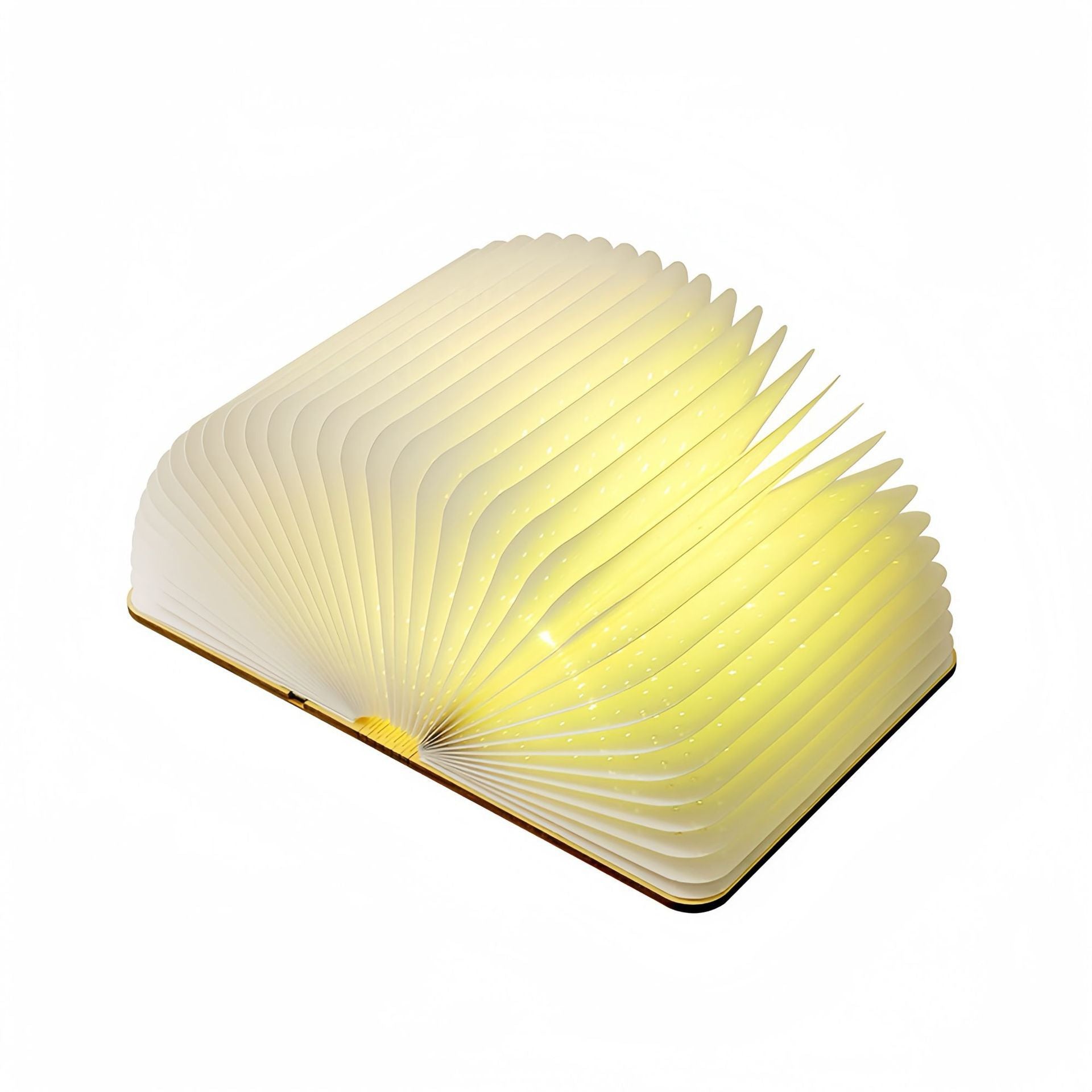Foldable Rechargeable Wooden LED Book Lamp with Multi-Color Lighting
