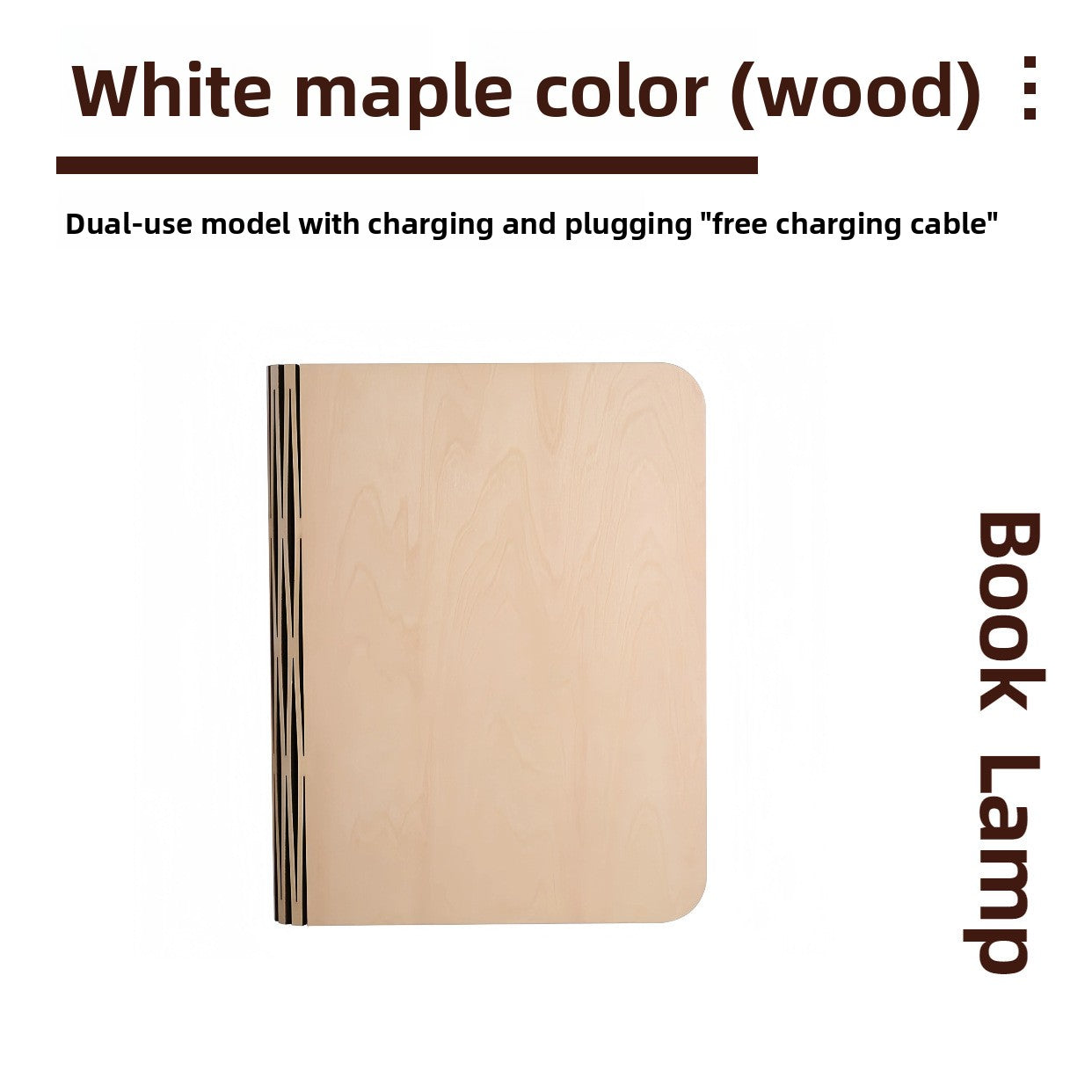 Foldable Rechargeable Wooden LED Book Lamp with Multi-Color Lighting
