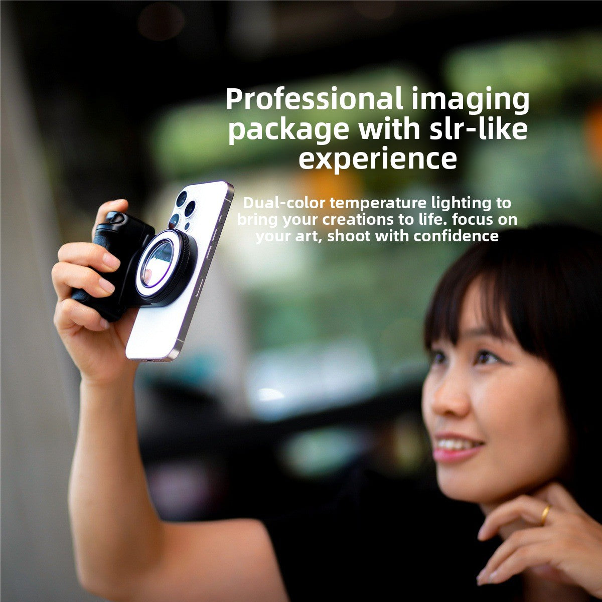 Bluetooth Selfie Ring Light with Dual Temperature